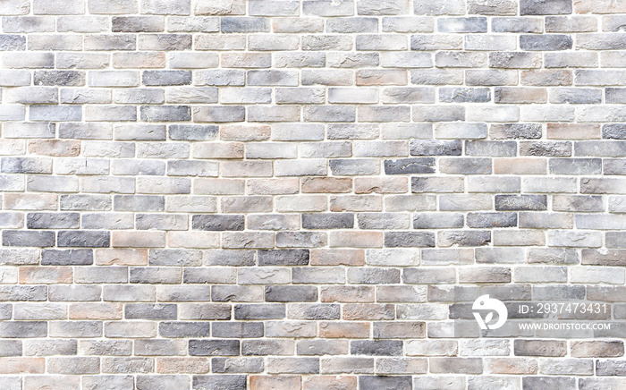 Seamless vertical white brick wall texture background of vintage brick wall  block