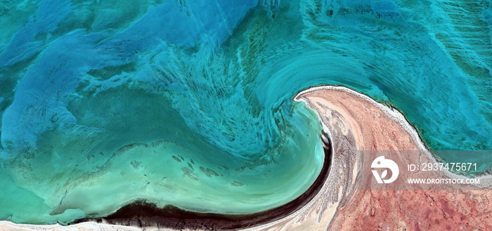 petrified seascapes, abstract photography of the deserts of Africa from the air. aerial view of dese