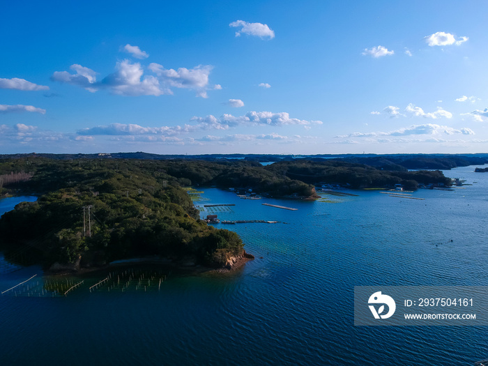 ドローンで空撮した志摩市の伊勢志摩国立公園の英虞湾