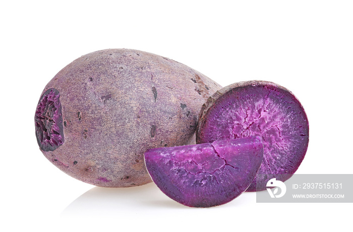 purple yams on isolated white background