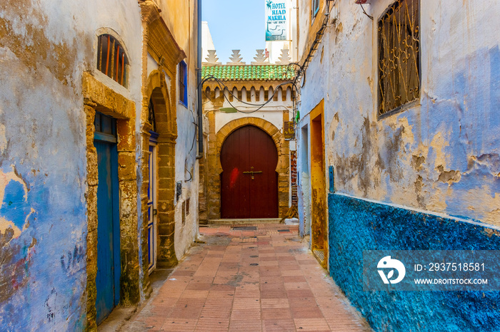 Old street in the medina of Essaouira, Morocco