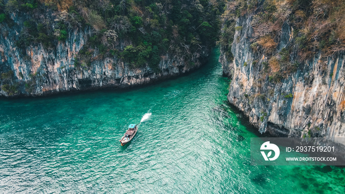 View of the sea and Hong Island from a high angle in the morning-travel