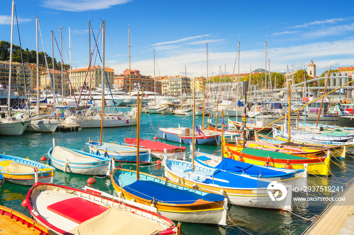 Port of Nice at a sunny summer day