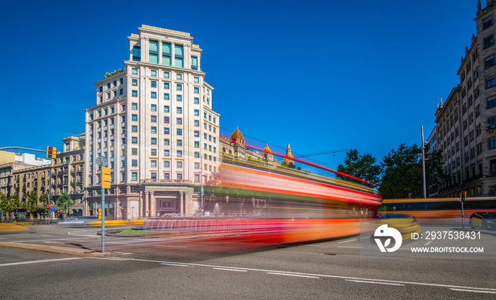 Crossing two of the most important streets of Barcelona, Passeig de Gracia and Gran Via de les Corts