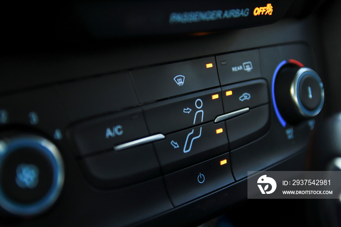 Car heating and cooling controls in a modern car