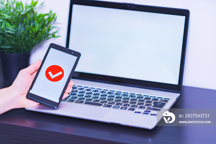 smart phone verification and laptop computer