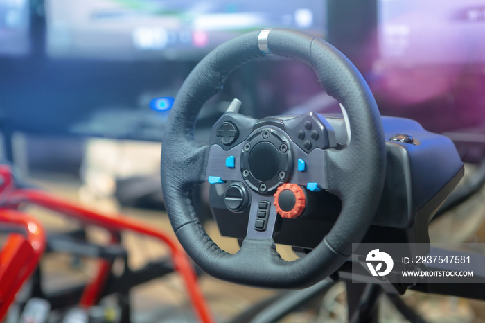 Steering wheel for driving game simulator, E-sport technology game entertainment