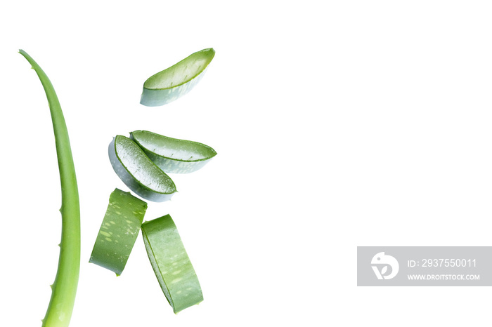 Aloe Vera cut into pieces There are many benefits to the body, clipping, path.