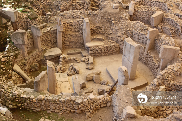 Gobeklitepe考古遗址Sanliurfa/土耳其。（Gobeklitepe世界上最古老的神庙。Gobek