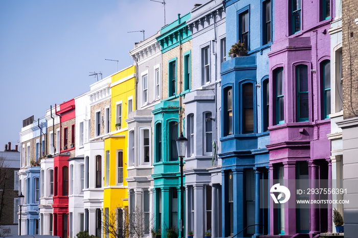 Colourful houses in Londons Notting Hill area of West London