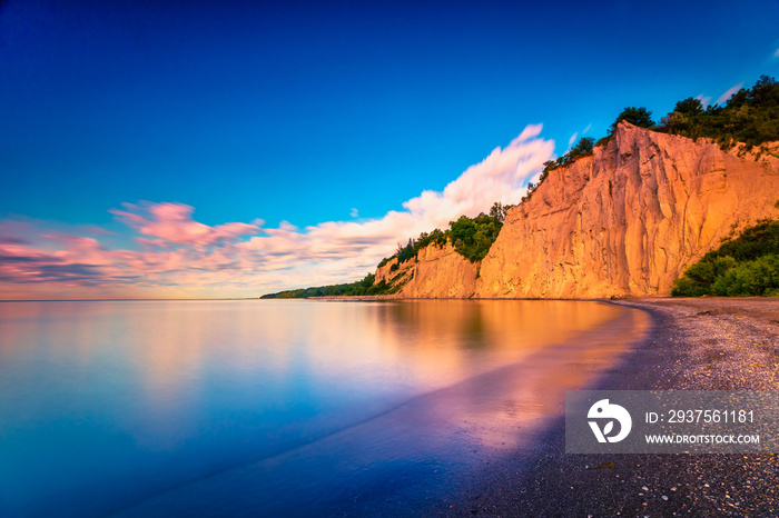 View of Scarborough Bluff at Ontario Canada during sunrise