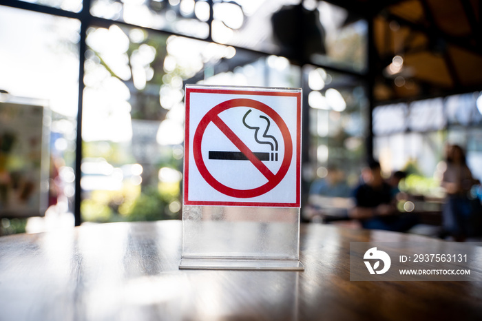 咖啡馆禁止吸烟标志