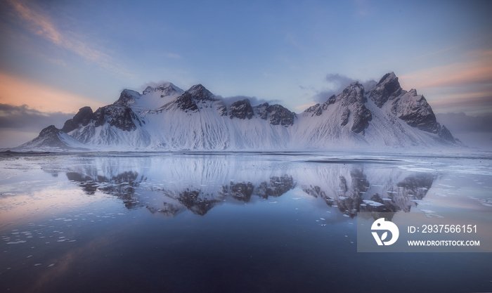 Vestrahorn mountains at Stokksnes beach in Iceland