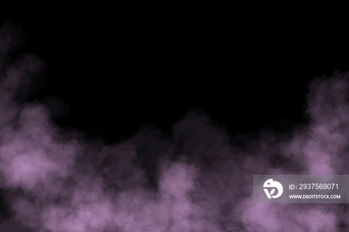 Purple fog or smoke on dark copy space background, smoke effect for your photos.