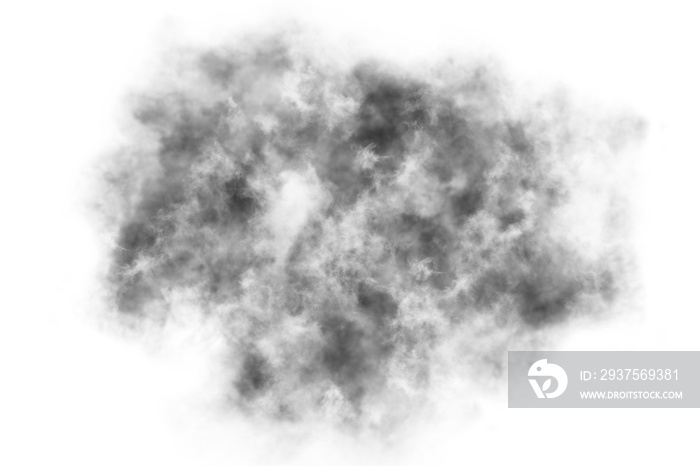 Textured Smoke,Abstract black,isolated on white background