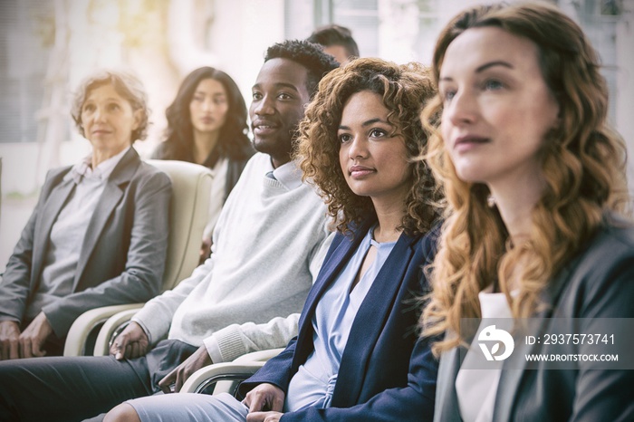 Focused business people during meeting