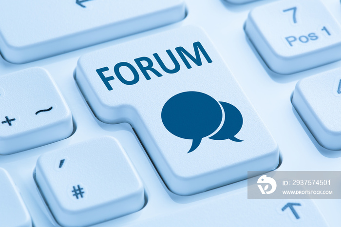 Forum Kommunikation Community Internet Blog Medien Button drück