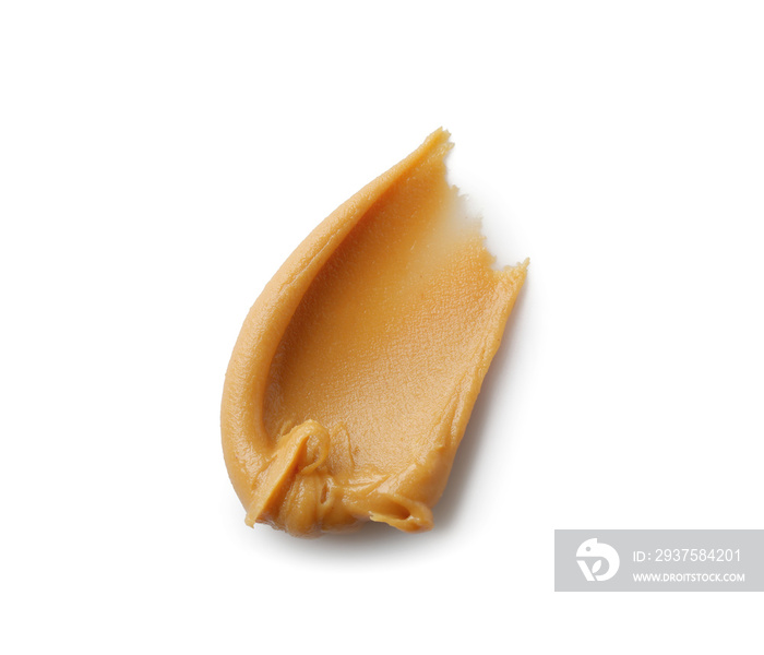 Tasty peanut butter on white background