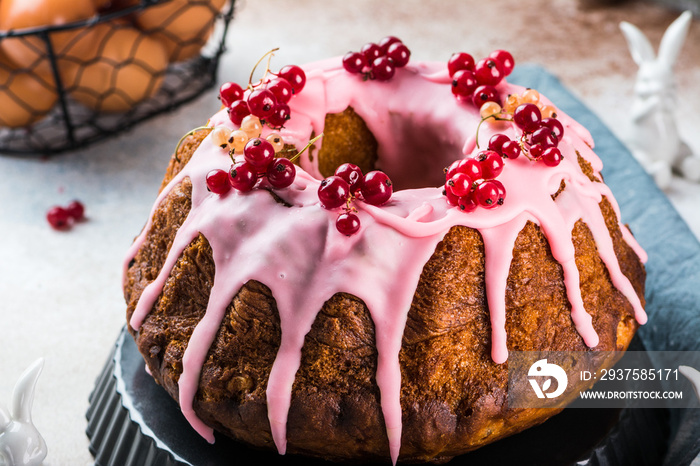 Easter cake. Bundt cake. easter concept. panettone. still life of food, easter day, spring food, cak