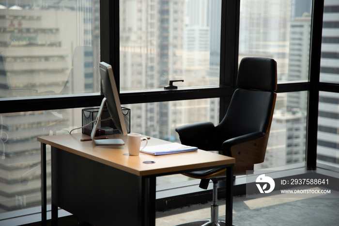 office interior with a table and chairs