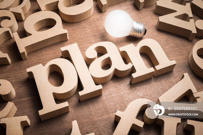 Plan Wood Word and Bulb