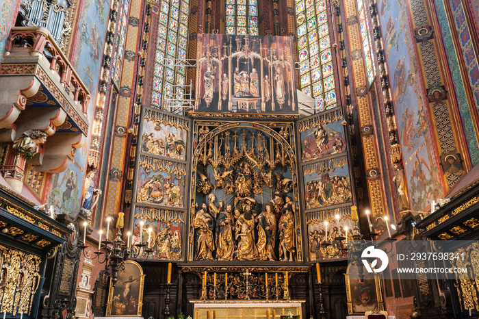 波兰克拉科夫圣玛丽大教堂的Veit Stoss祭坛画。