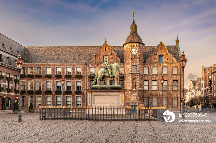 Jan Wellem statue, town hall, Marktplatz, old town of Dusseldorf, Germany