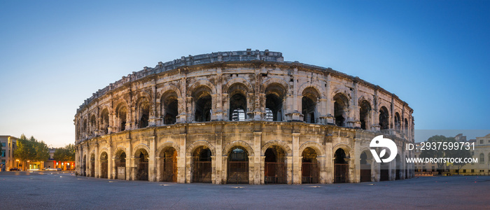 Evening view of Nîmes Arena -  France