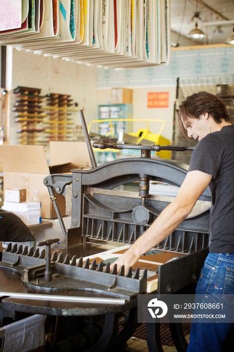 Man working in printing workshop