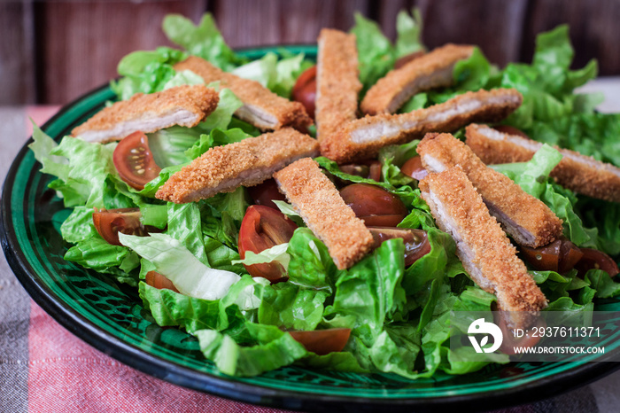 Chicken salad on bowl