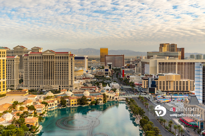 Las Vegas strip Aerial view