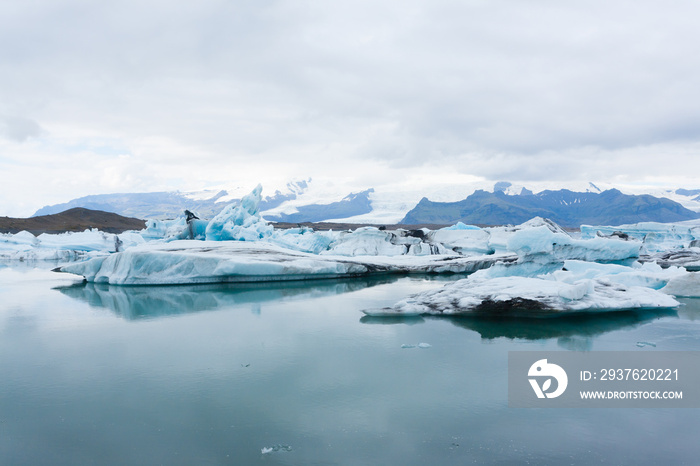 Icebergs on water, Jokulsarlon glacial lake, Iceland