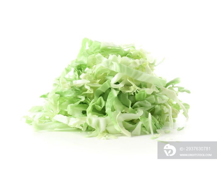 Fresh shredded cabbage on white background