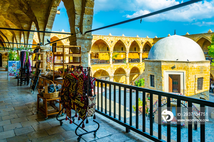 Arcade of Buyuk Han in Lefkosa, Cyprus