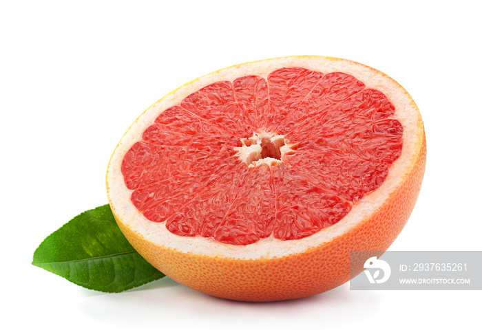 Orange grapefruit on white