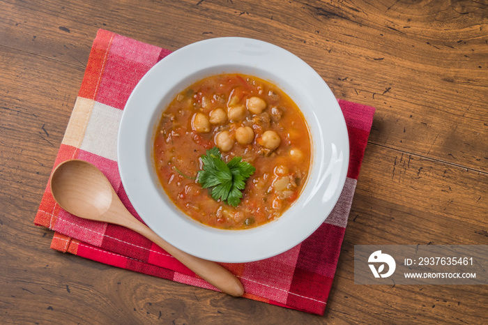 ひよこ豆のスープ モロッコ料理　Moroccan chickpea beans soup