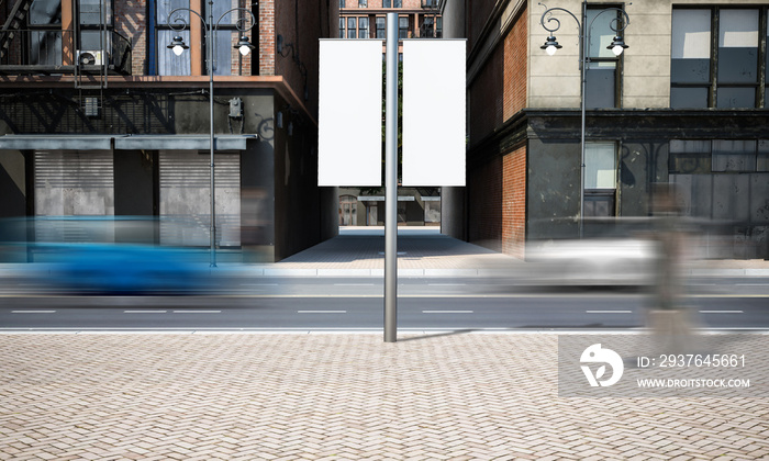 street advertising lamppost mockup