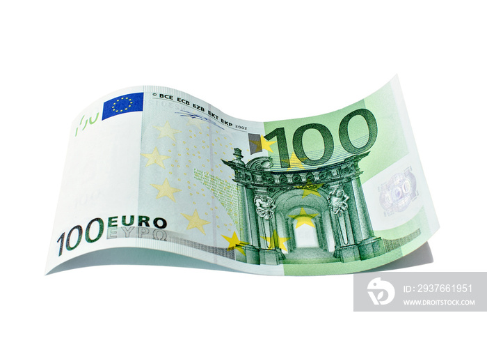 Banknote in one hundred euro isolated on a white background