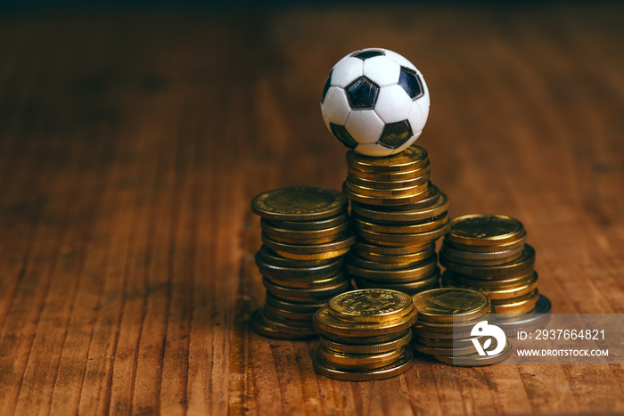 足球与金钱的足球博彩概念