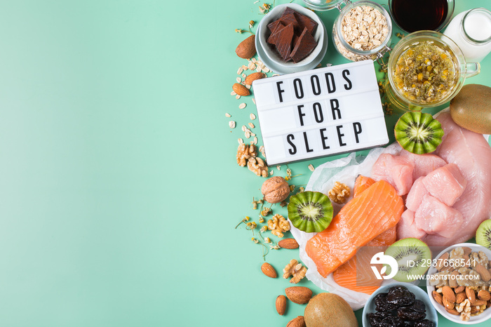 Foods rich in sleep promoting hormone melatonin and tryptophan