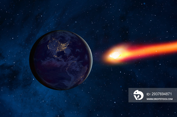小行星对地球的攻击——美国国家航空航天局提供的这张照片的元素