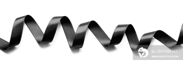 Black ribbon isolated on white