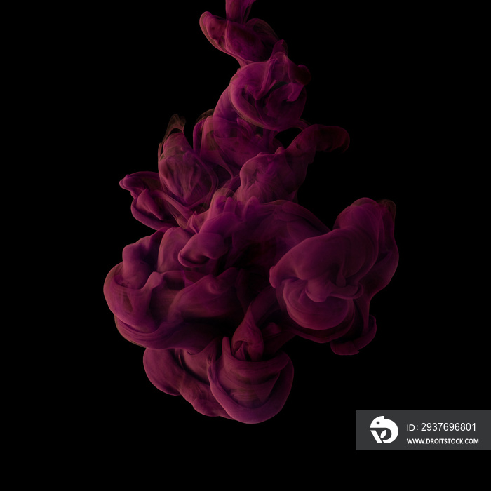 Explosion of colored, fluid and neoned liquids on black studio background with copyspace
