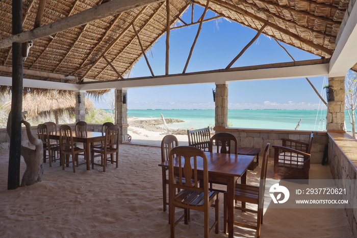 Restaurant with a beachfront view of the ocean