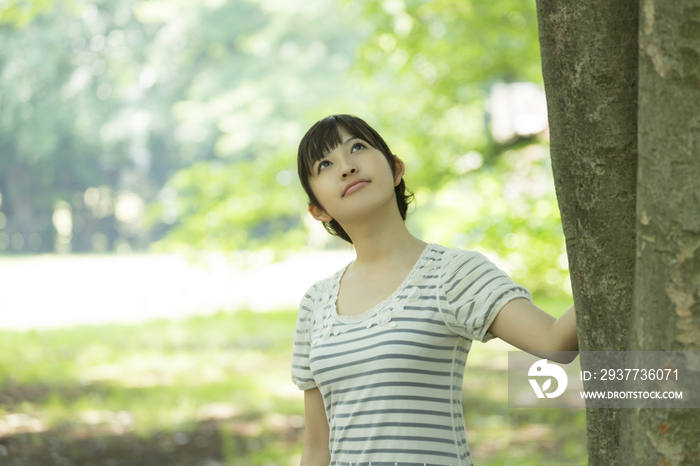 Young woman in a park