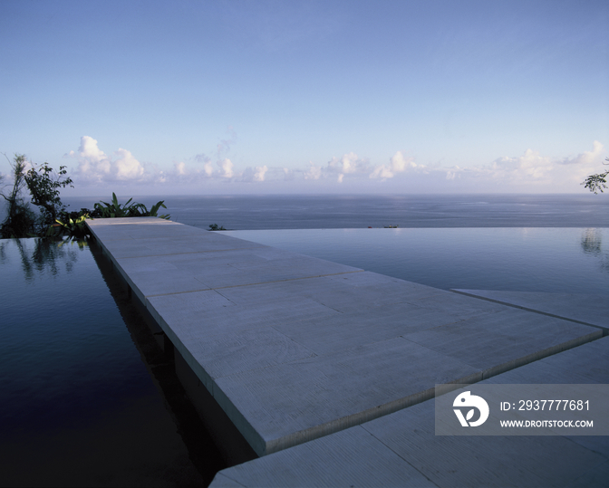 Water garden of wedding chapel at Uluwatu, Bali, Indonesia