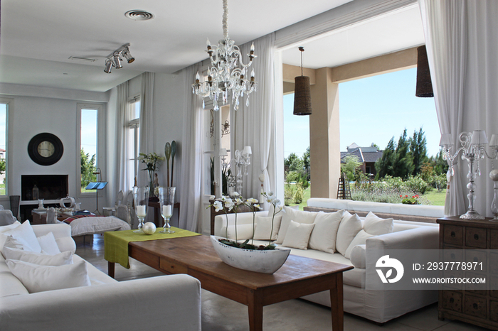 Interior of living room in middle class house