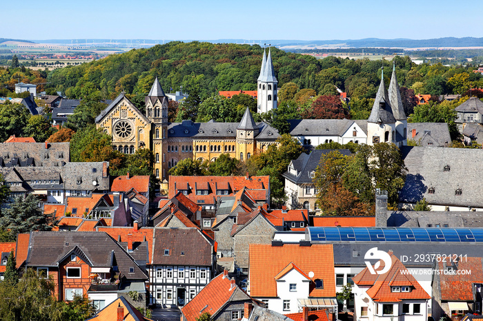 Blick auf Goslar mit Ratsgymnasium, Deutschland