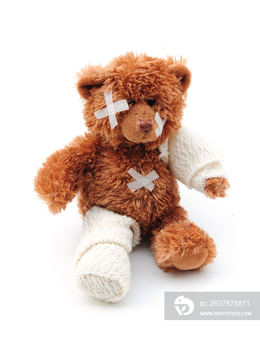 Injured teddy bear