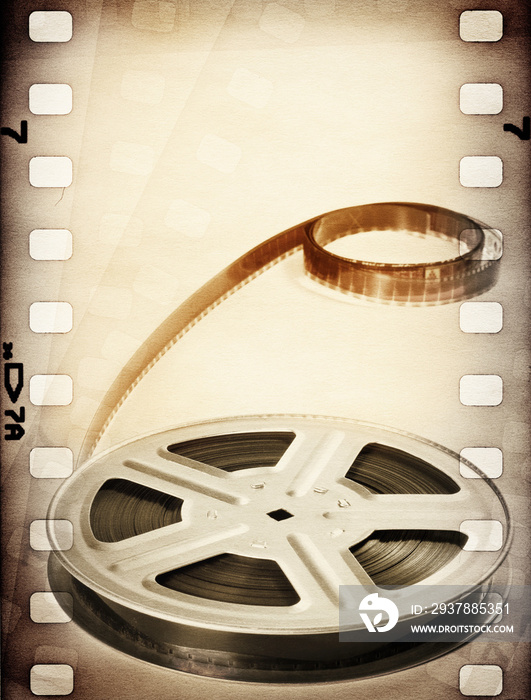 老电影胶片卷带胶片。的背景